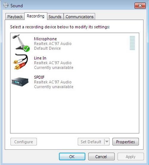1 Hiệu chỉnh âm lượng microphone trong Windows 7