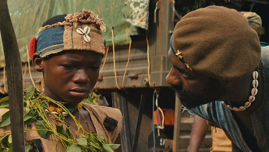 Abraham Attah en Idris Elba in Beasts of No Nation