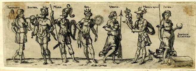 Correspondences: Days of the Week. Dieties associated with each day of the week.