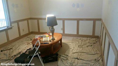 Living Room- Laying out the board and batten