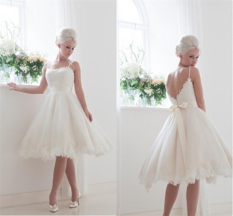 Sexy A Line Mini Beach Wedding Dress Whiteivory Women Lace Short Bridal Gown Ebay