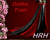 HRH Gothic train (1) – shorter more shiny Cathedral length skirt. This matches most of my gothic dresses except for the Gothic Silk Sequins olive and red glitter dress, and the Gothic Shimmer, which has a built in train to it already.