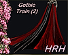 HRH Gothic train (2)  longer, and with a lace overlay. This matches most of my gothic dresses except for the Gothic Silk Sequins olive and red glitter dress, and the Gothic Shimmer, which has a built in train to it already 