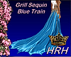 HRH Grill Sequin Blue Train matching my Grill blue dress.