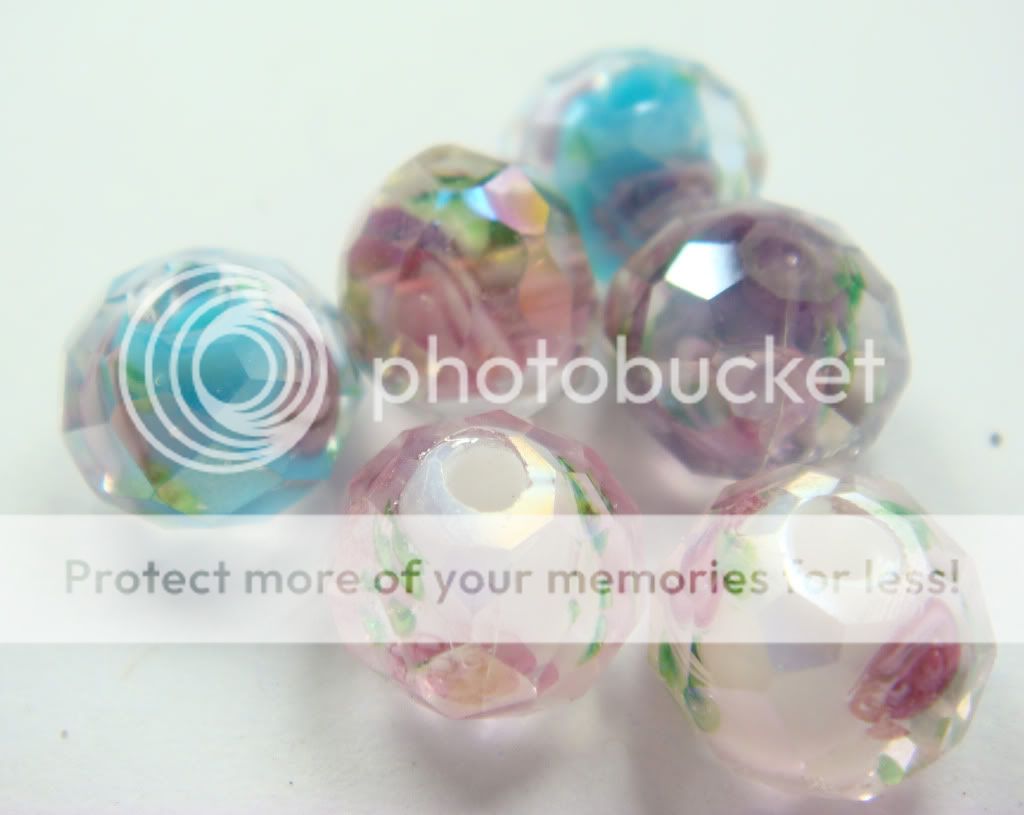  mix 5pcs Lampwork Crystals 10mm rondelles Beads  