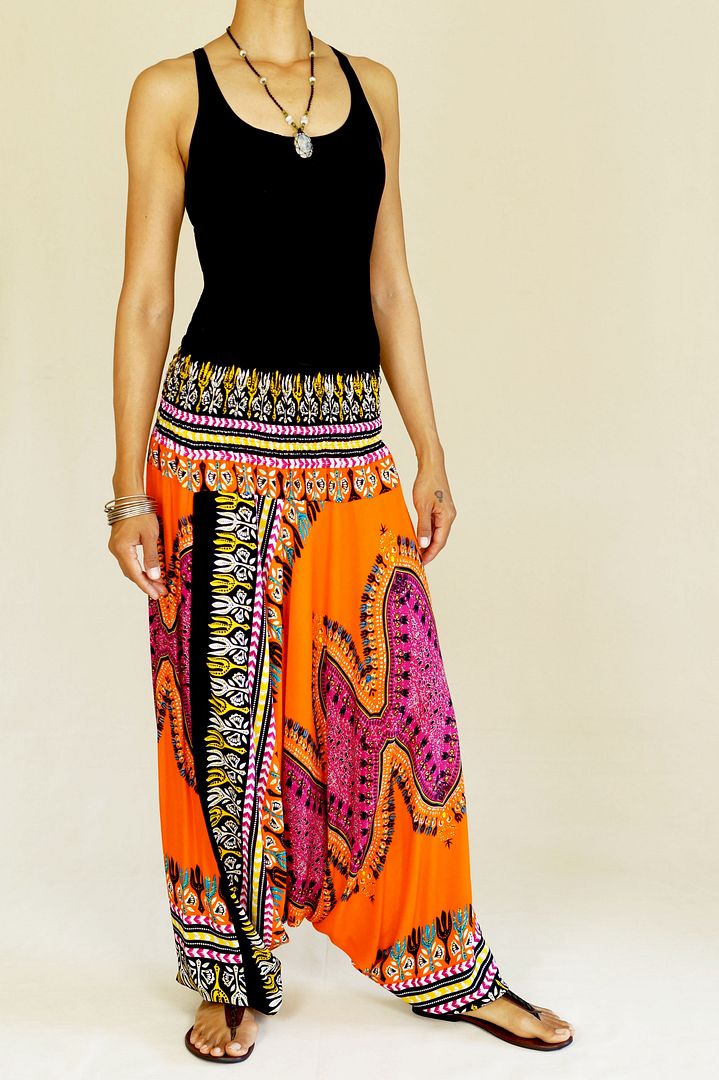 Haremshose Pumphose Aladinhose Pluderhose Vintage Goa Yoga Hippie Ballon Hose